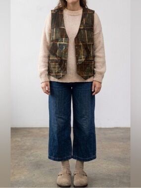 Vintage 90s Patchwork Suede Leather Vest EarthTone Size Large Grunge Earthy Boho